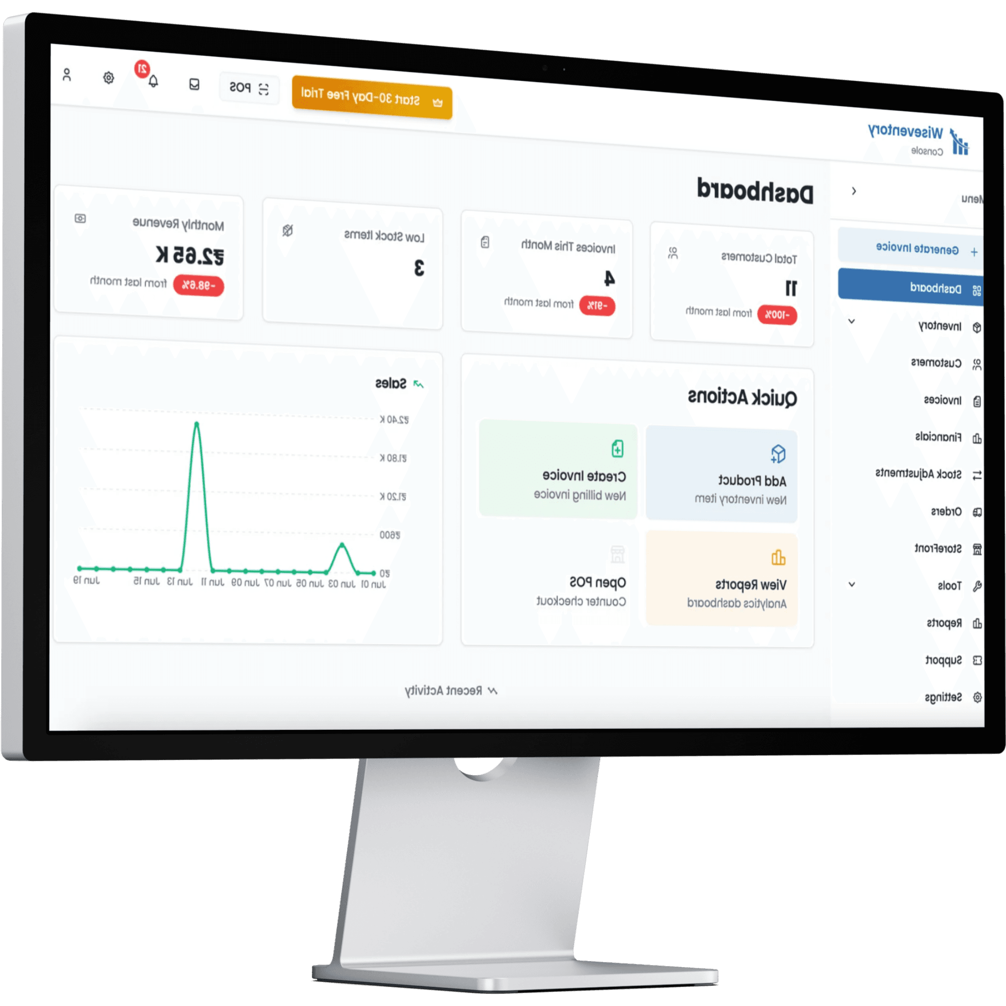 Wiseventory dashboard on desktop and mobile